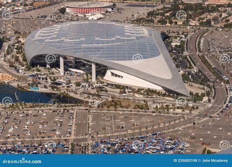 aerial view of sofi stadium